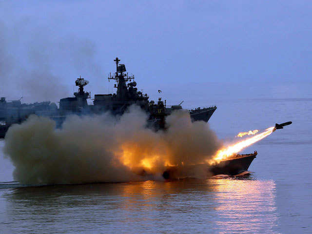Surface to Surface Missile  fired by INS Nirghat