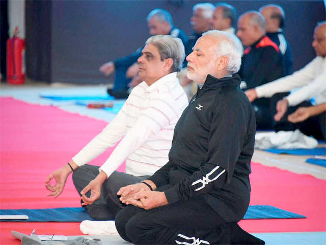 PM Modi performs yoga