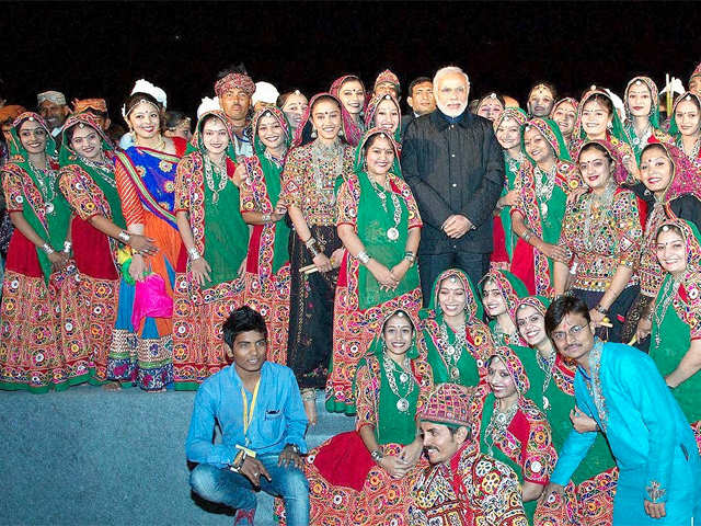 PM with a cultural troupe