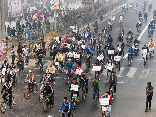 Car free day in New Delhi