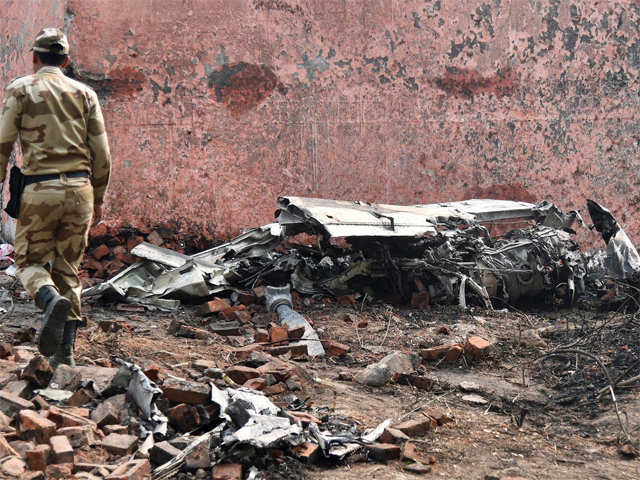 Inspecting the crash site