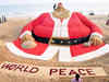 World's 'tallest' sand Santa Claus stands at Puri beach
