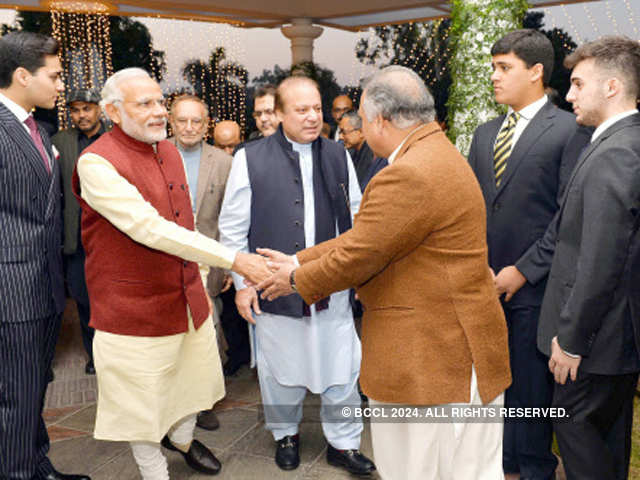 Narendra Modi with Nawaz Sharif