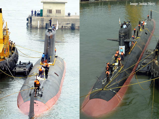 Watch: Scorpene class 'Kalvari' submarine set afloat
