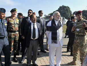 PM Narendra Modi visits Pathankot air base