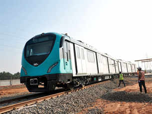 Kochi Metro coaches arrive at Muttom Yard
