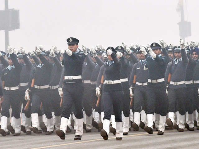IAF soldiers reheare for parade