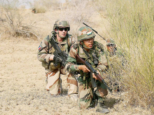 Indo-French joint military training drill