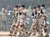 French troops take part in marching practice at Rajpath