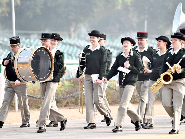 Members of French contingent's band