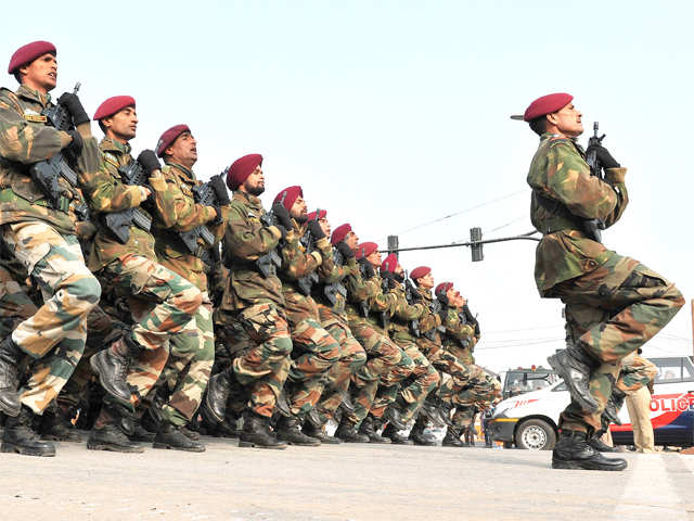 ​Commandos contingent during a rehearsal