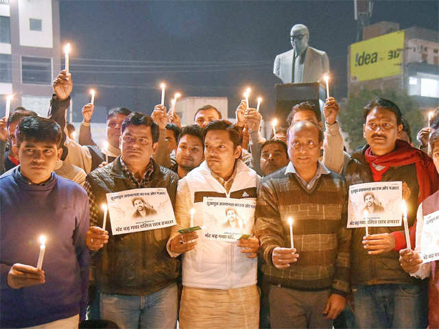 Candle light march in Bikaner