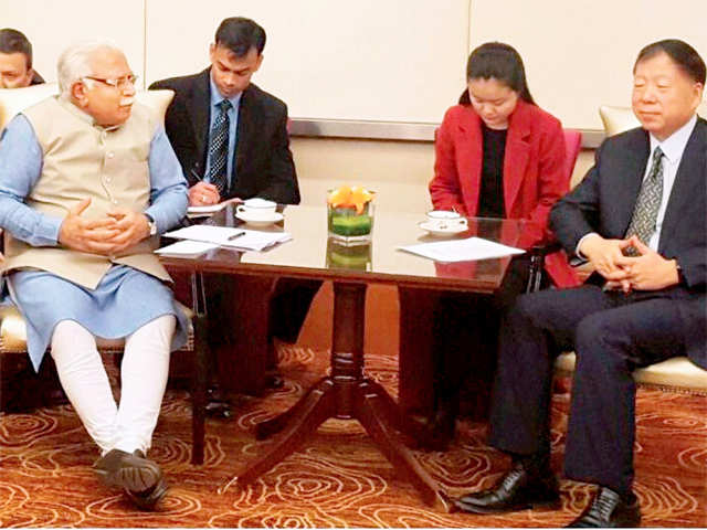 Haryana CM in Beijing