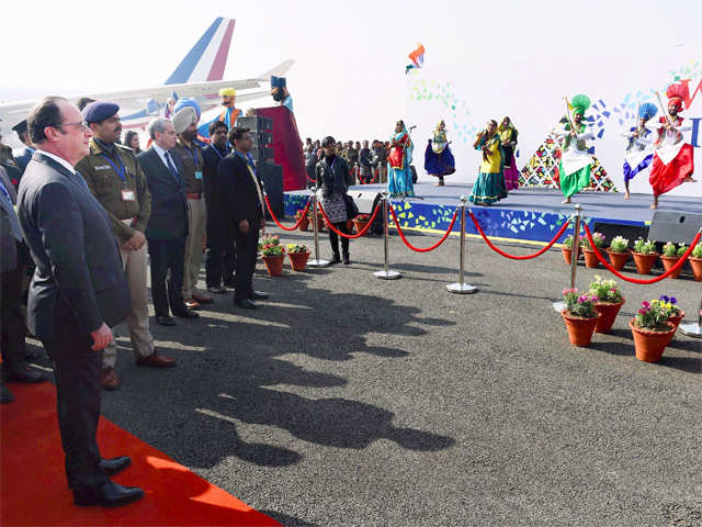 French President arrives in Chandigarh