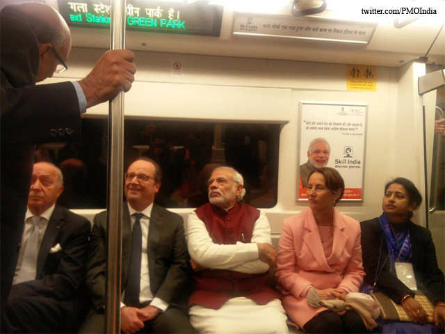 On board the Delhi Metro