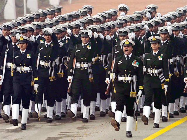 Contingent of Indian Navy marching past
