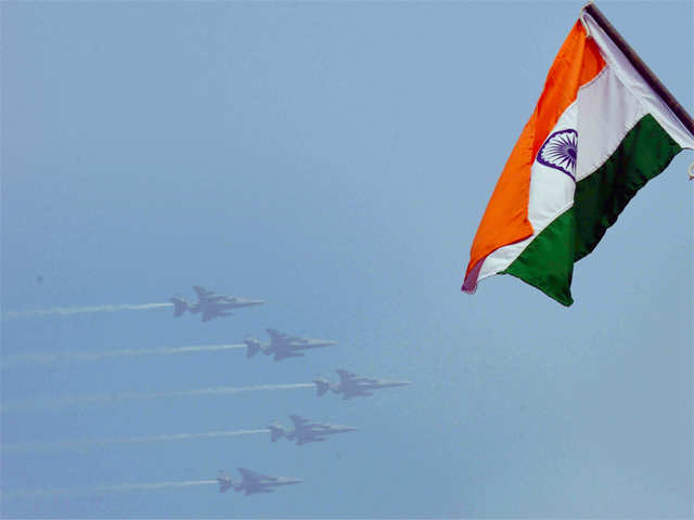 ​IAF's Jaguar planes flying past during the parade