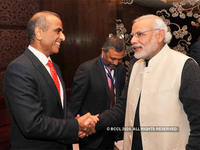 PM Modi with Sunil Bharti Mittal