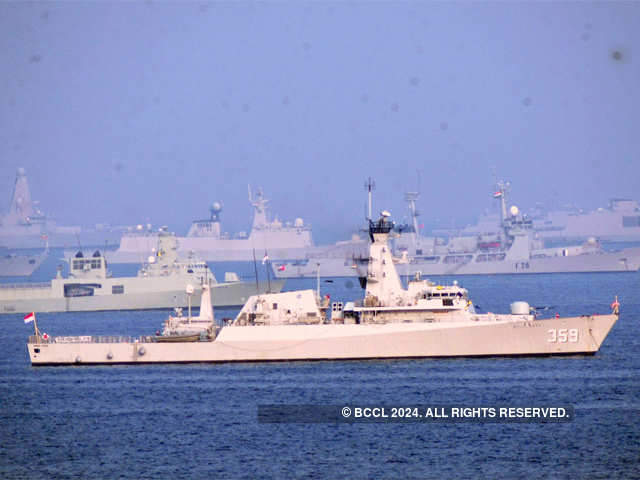 Naval warships lined up