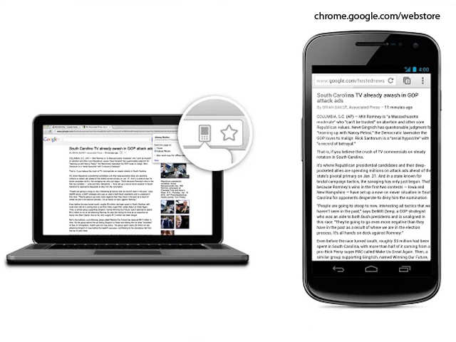google chrome to phone webstore