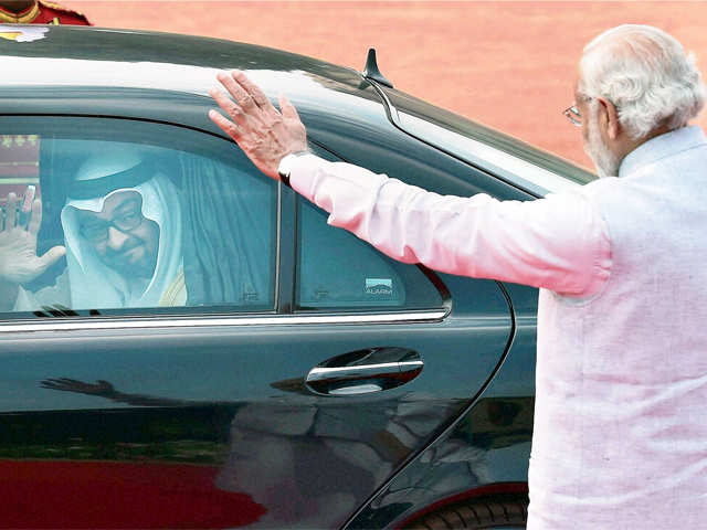 PM Modi waves to Crown Prince