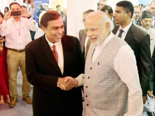 PM with Mukesh Ambani