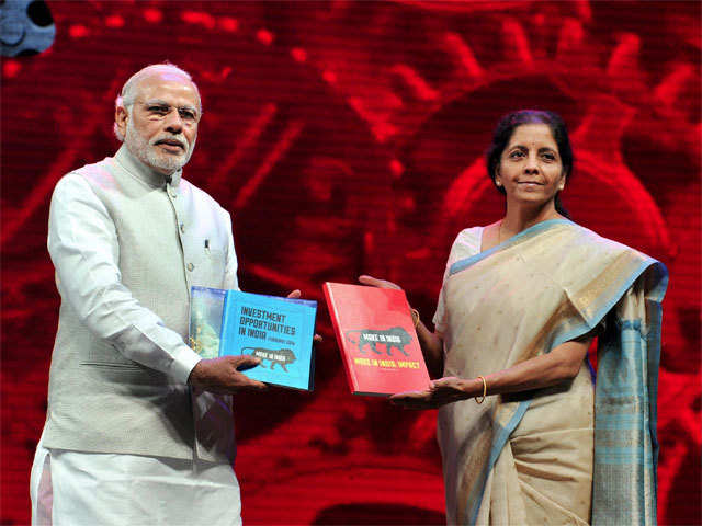 PM Modi with Nirmala Sitharaman