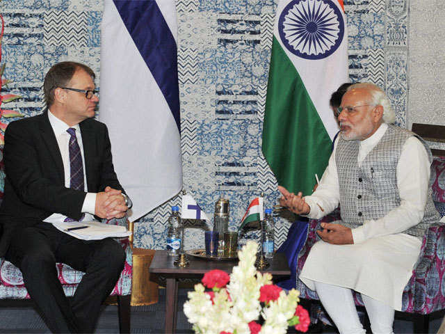 PM Modi talks to Juha Sipila