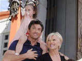 Hugh Jackman with his wife and children