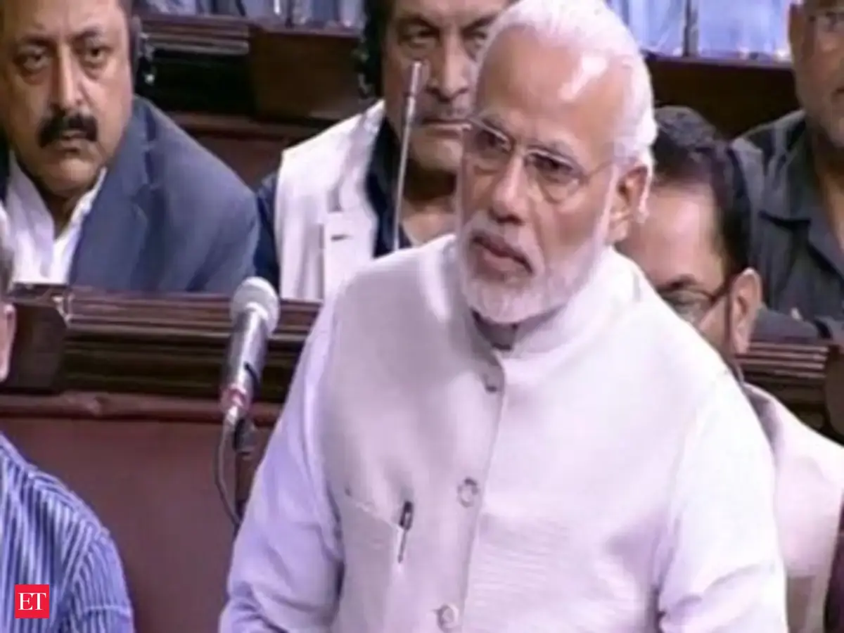Now, PM Modi mocks Congress in Rajya Sabha - The Economic Times Video ...