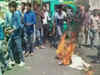 Kanpur ABVP worker catches fire while burning Owaisi's effigy