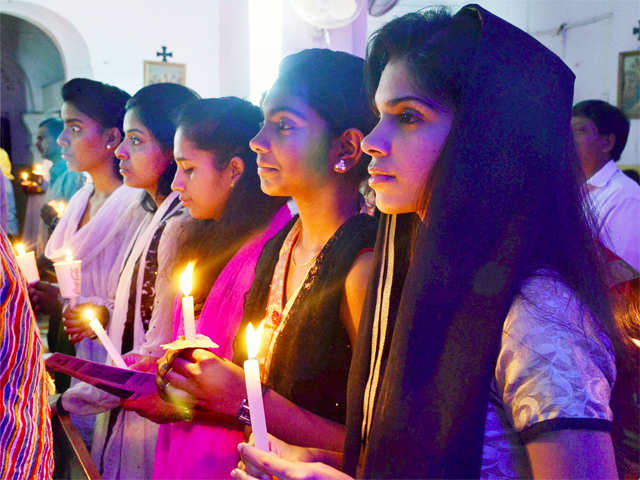 Christian devotees offer prayers on Easter