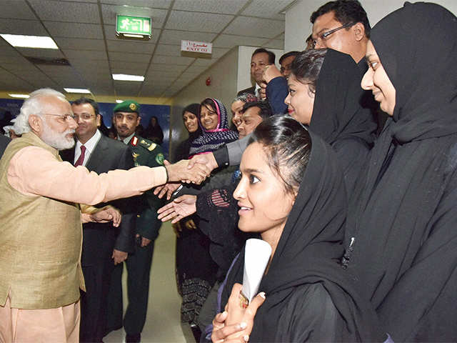 PM Modi interacts with the employees
