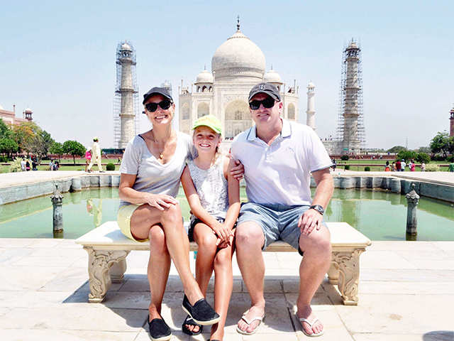 Scott Styris at Taj Mahal in Agra