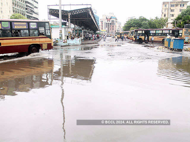 Waterlogged road in Chennai