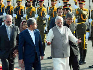 Prime Minister Narendra Modi arrived Tehran on Sunday on a two-day visit seeking to further cement Indo-Iranian ties and explore avenues to bolster trade in a big way in the wake of lifting of sanctions against Iran.