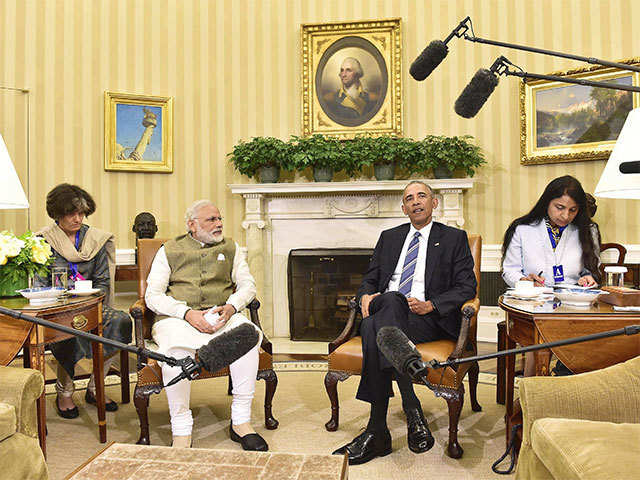 Modi and Obama during their joint press conference