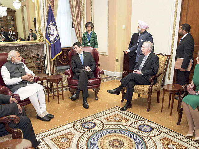Narendra Modi with House Speaker Paul Ryan at Capitol Hill