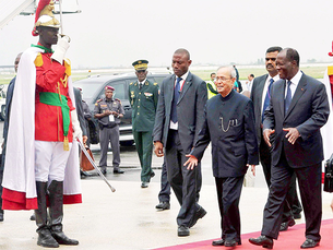 In pics: President Pranab Mukherjee's maiden visit to Abidjan