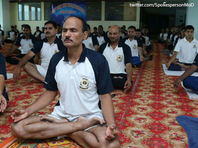 Yoga at Coast Guard HQ in Kolkata