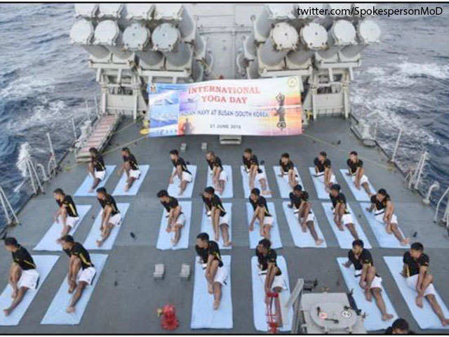 Yoga at sea