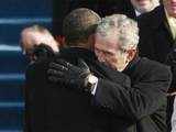 George W Bush embraces Barack Obama