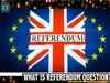 What is a referendum? - The UK's EU referendum
