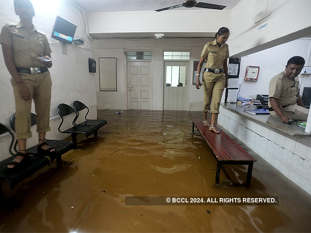 Police station gets flooded