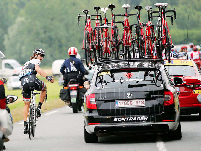 Talking to the team car