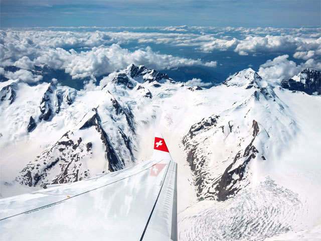 Flying over the Swiss Alps