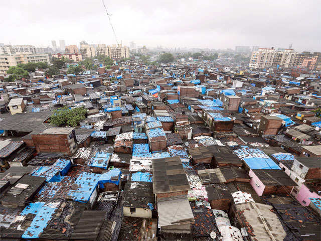 Dharavi area, one of the largest slums