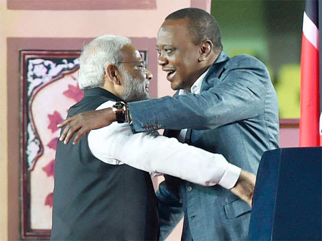PM hugs Kenyan President