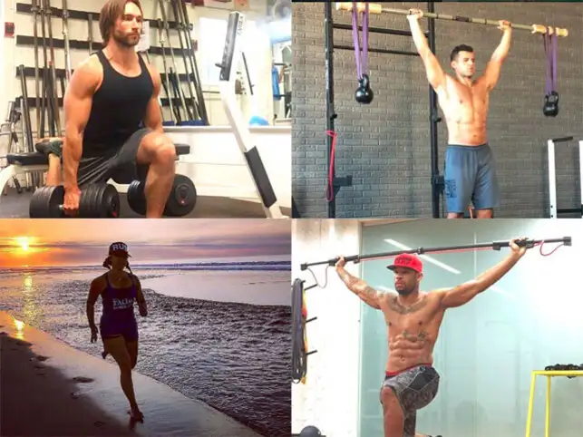 clockwise from top left adam rosante bj gaddour curtis williams and instarunner - best fitness goal instagram accounts to follow