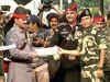 Pakistan Rangers gift sweets to BSF personnel at Wagah Border